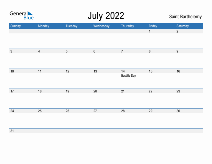 Fillable July 2022 Calendar