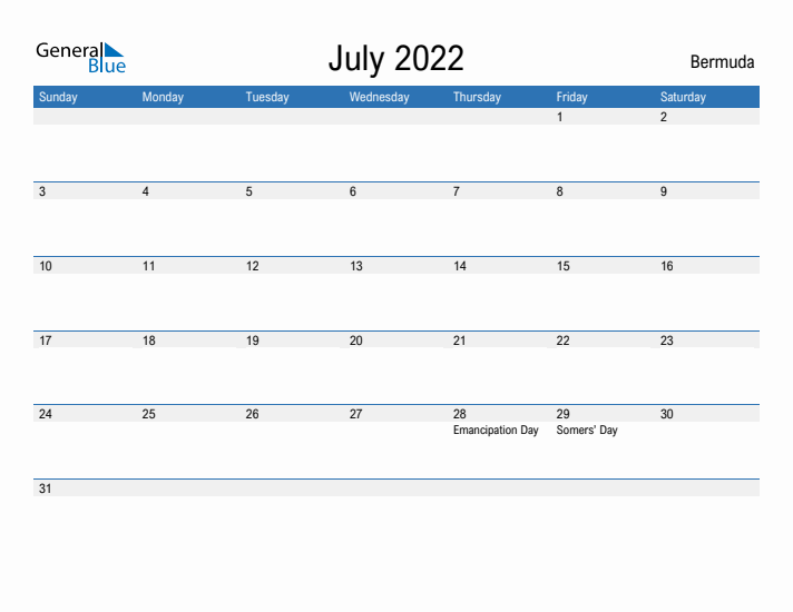 Fillable July 2022 Calendar