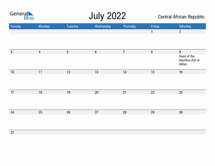 Fillable July 2022 Calendar