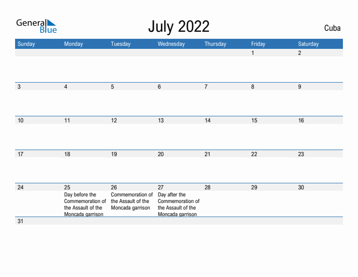 Fillable July 2022 Calendar