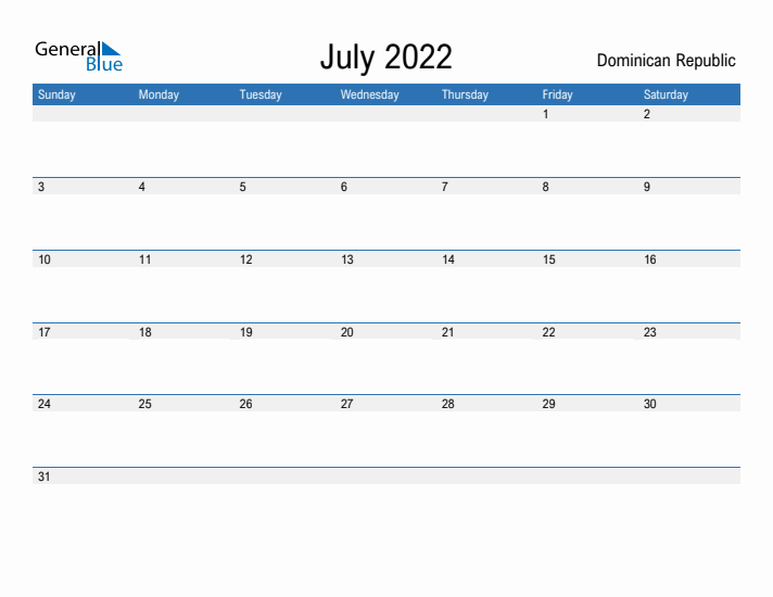 Fillable July 2022 Calendar