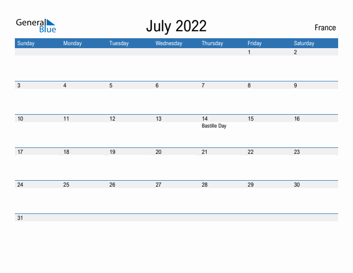 Fillable July 2022 Calendar