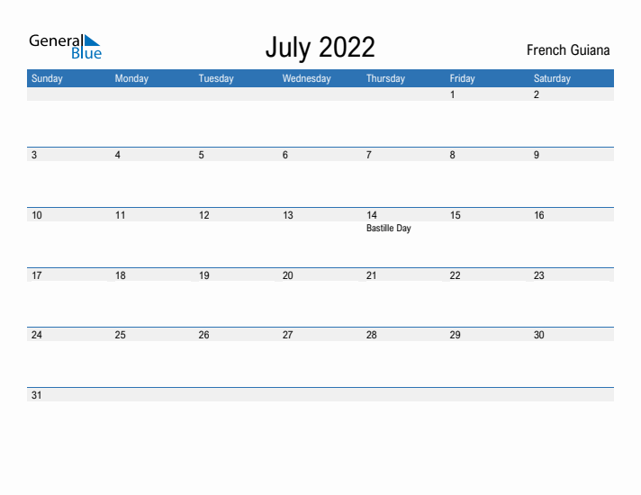 Fillable July 2022 Calendar