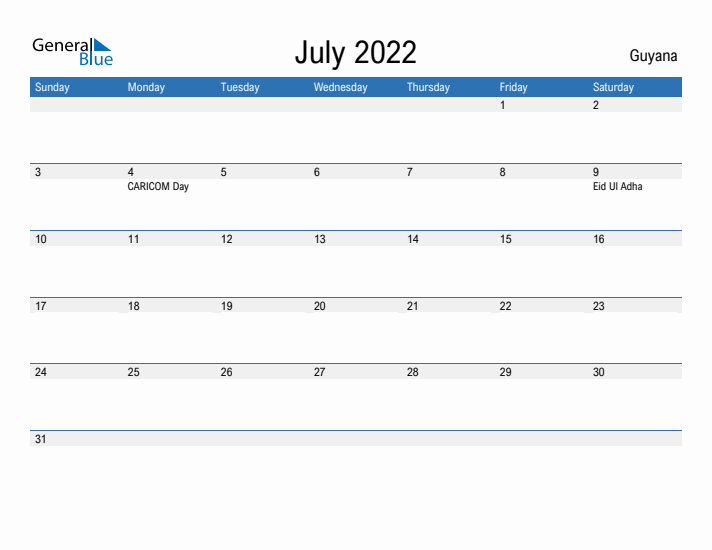 Fillable July 2022 Calendar