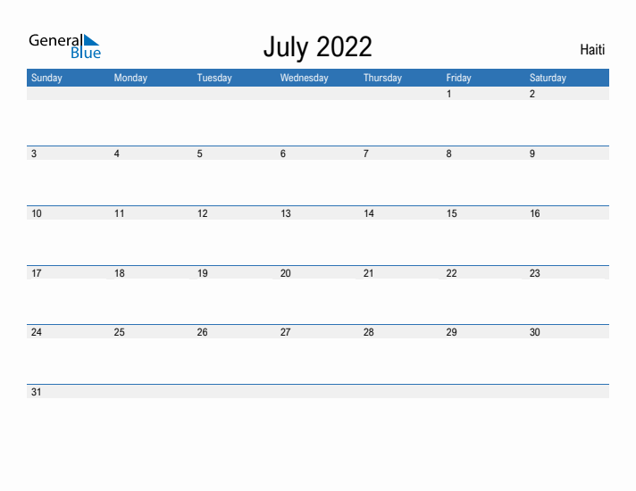 Fillable July 2022 Calendar