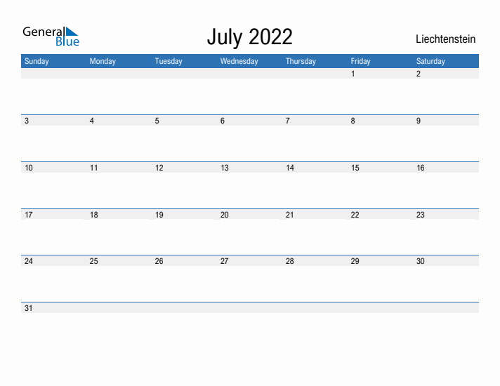 Fillable July 2022 Calendar