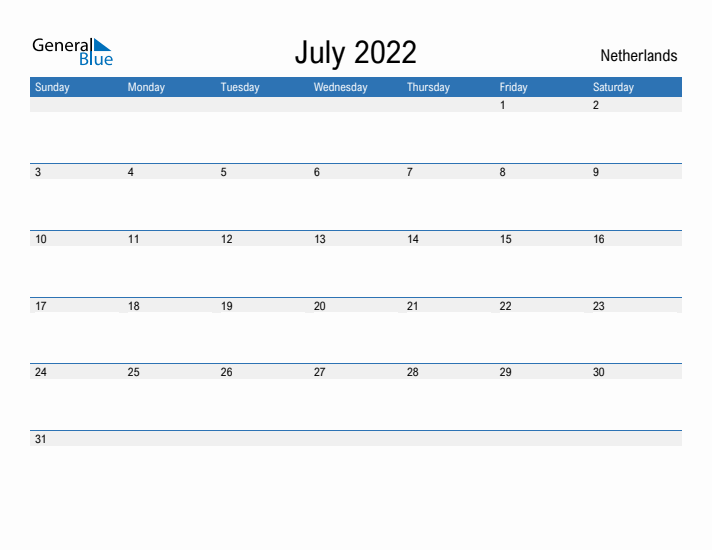 Fillable July 2022 Calendar