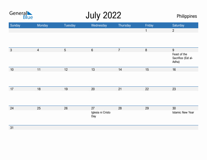 Fillable July 2022 Calendar