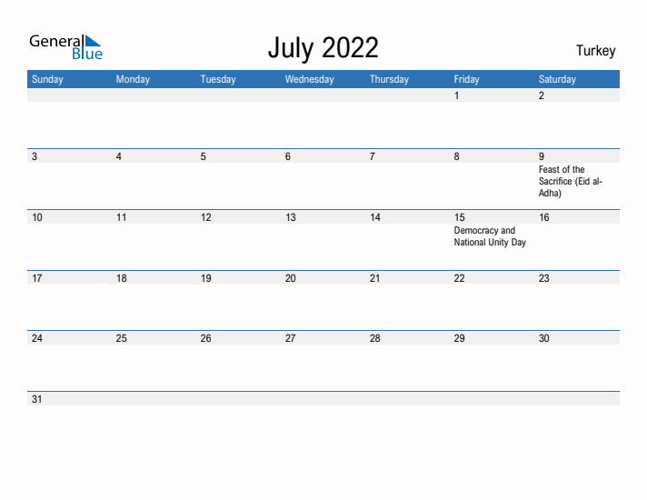 Fillable July 2022 Calendar