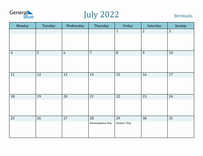 July 2022 Calendar with Holidays