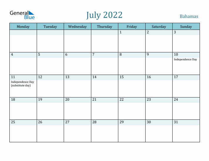 July 2022 Calendar with Holidays