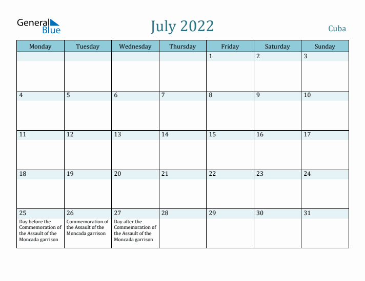 July 2022 Calendar with Holidays