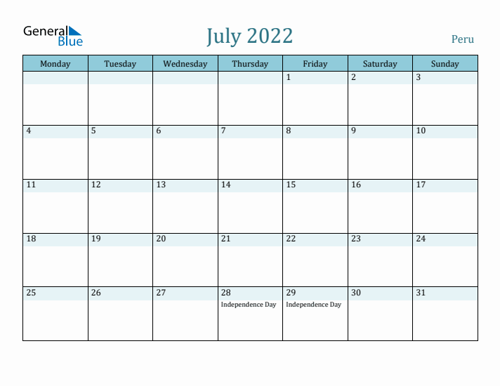 July 2022 Calendar with Holidays