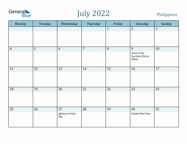 July 2022 Calendar with Holidays