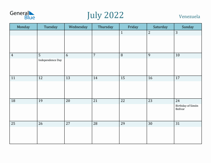 July 2022 Calendar with Holidays