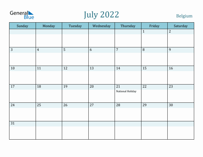 July 2022 Calendar with Holidays