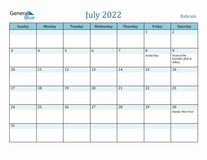 July 2022 Calendar with Holidays