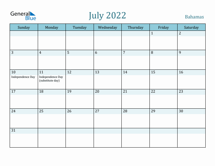 July 2022 Calendar with Holidays