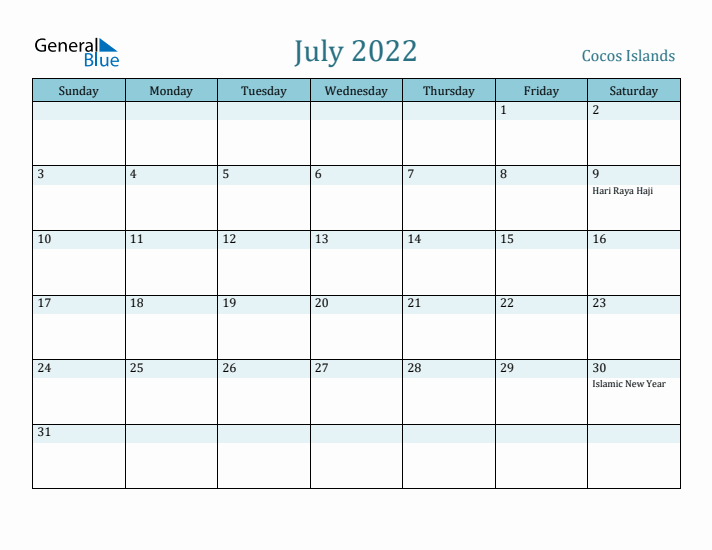 July 2022 Calendar with Holidays