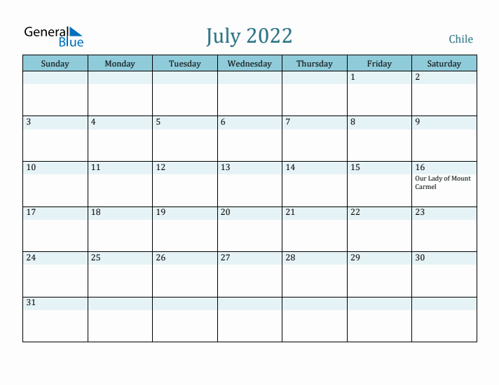 July 2022 Calendar with Holidays