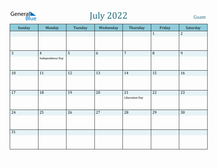 July 2022 Calendar with Holidays