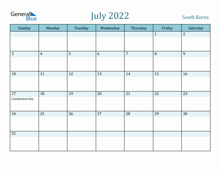 July 2022 Calendar with Holidays