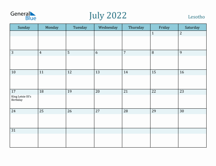 July 2022 Calendar with Holidays