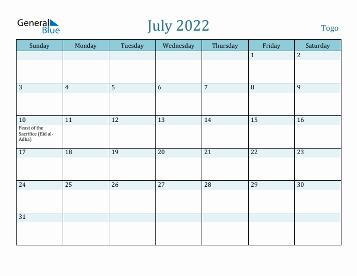 July 2022 Calendar with Holidays