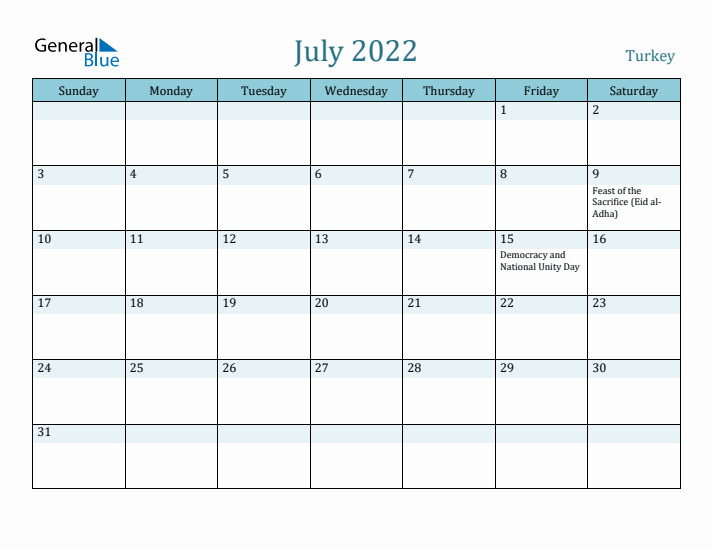 July 2022 Calendar with Holidays