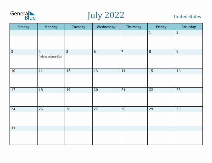 July 2022 Calendar with Holidays