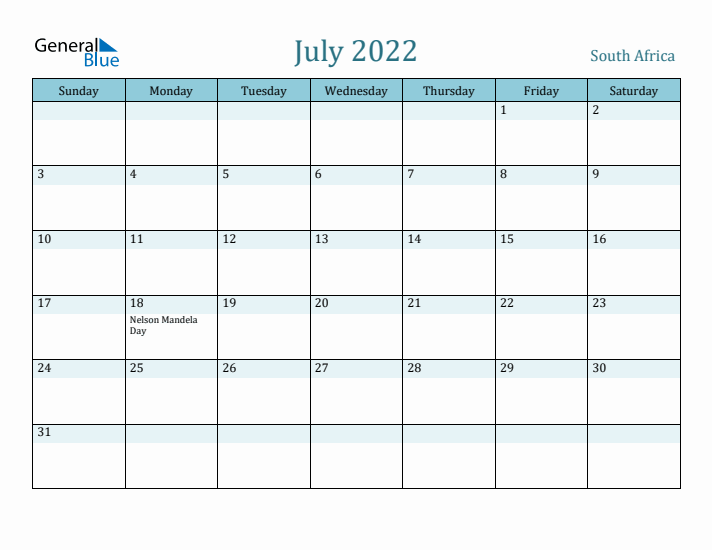 July 2022 Calendar with Holidays