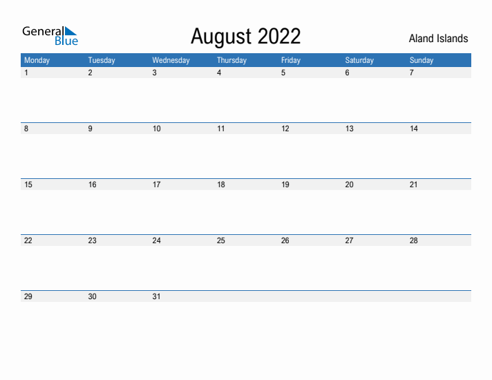 Fillable August 2022 Calendar