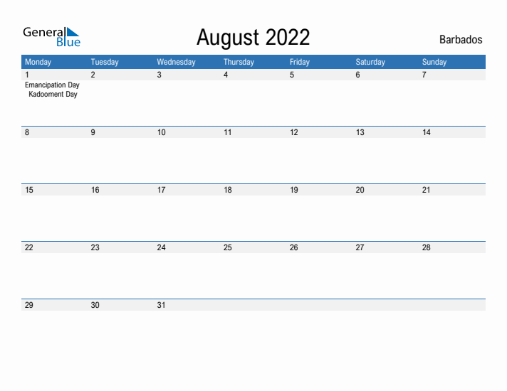 Fillable August 2022 Calendar