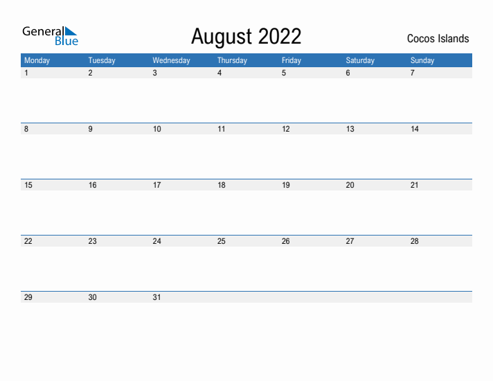 Fillable August 2022 Calendar