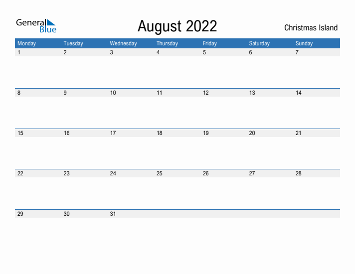 Fillable August 2022 Calendar