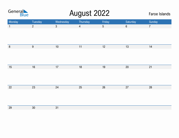 Fillable August 2022 Calendar