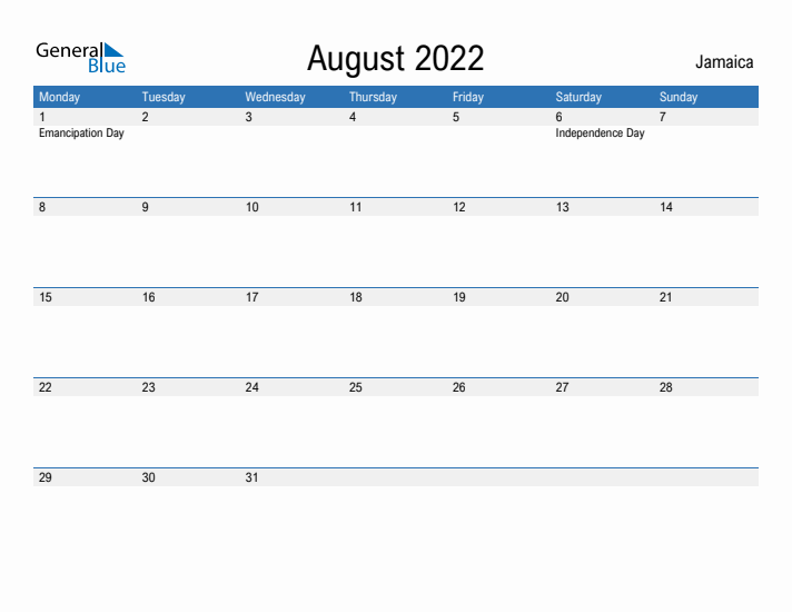 Fillable August 2022 Calendar