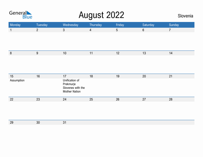 Fillable August 2022 Calendar