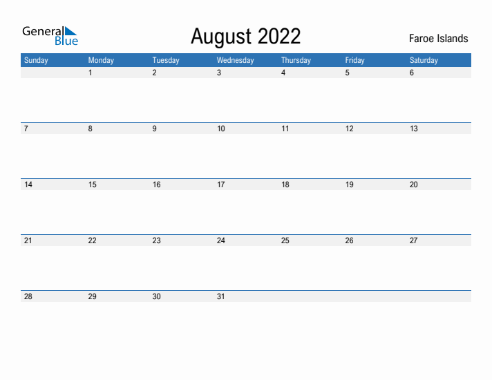 Fillable August 2022 Calendar