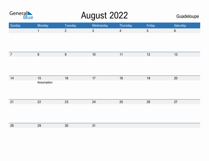 Fillable August 2022 Calendar