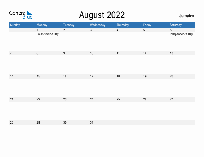 Fillable August 2022 Calendar