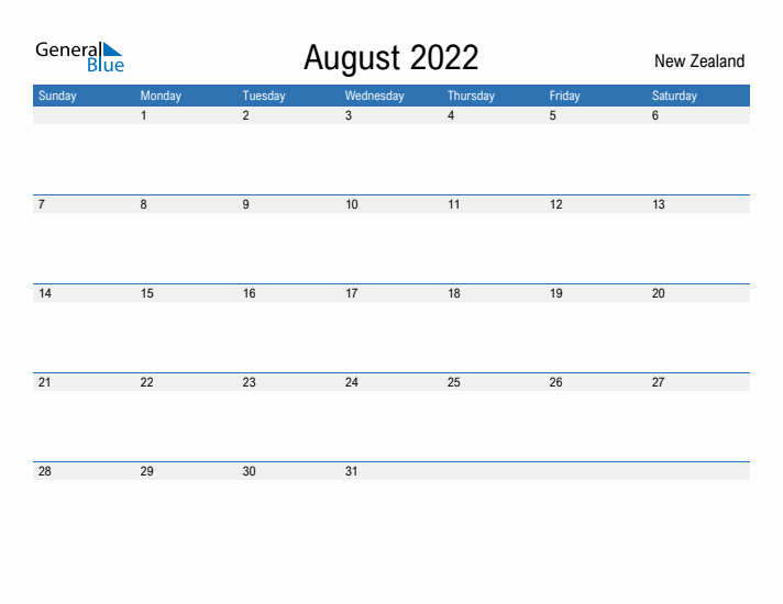 Fillable August 2022 Calendar