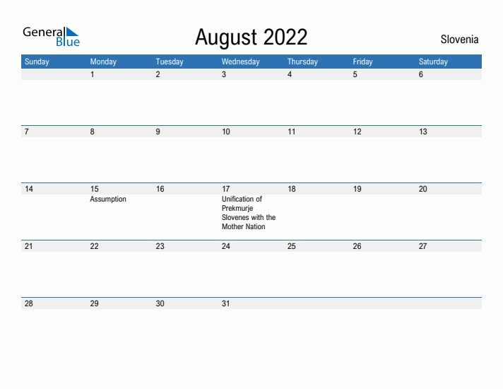 Fillable August 2022 Calendar