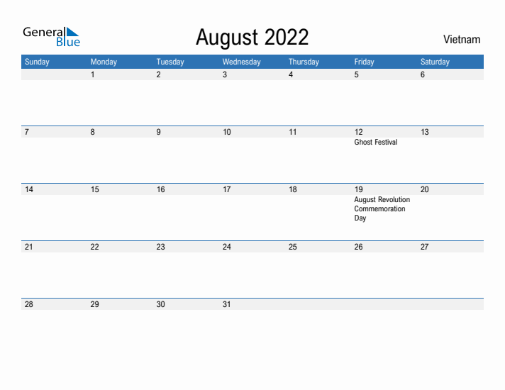 Fillable August 2022 Calendar