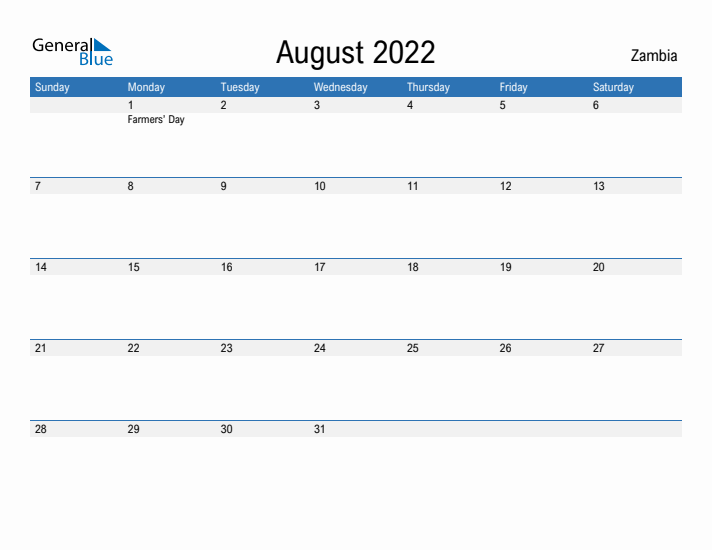 Fillable August 2022 Calendar