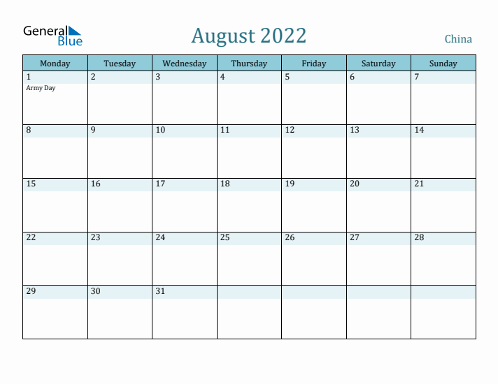 August 2022 Calendar with Holidays