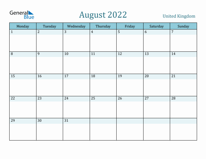 August 2022 Calendar with Holidays