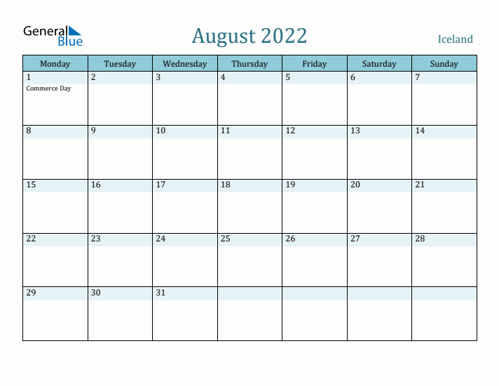 August 2022 Calendar with Holidays