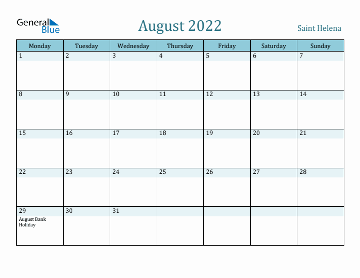 August 2022 Calendar with Holidays