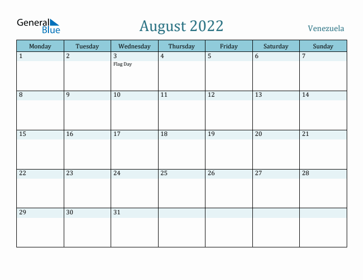 August 2022 Calendar with Holidays